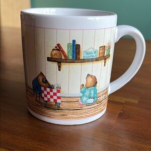 Vintage Japanese Mug with Bears graphics by artist M.Melgher